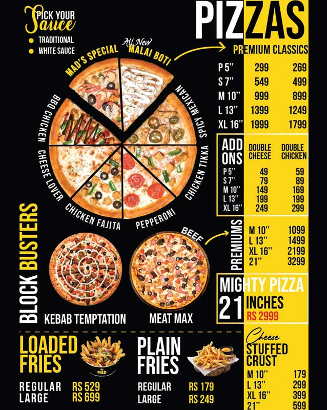 M.A.D menu