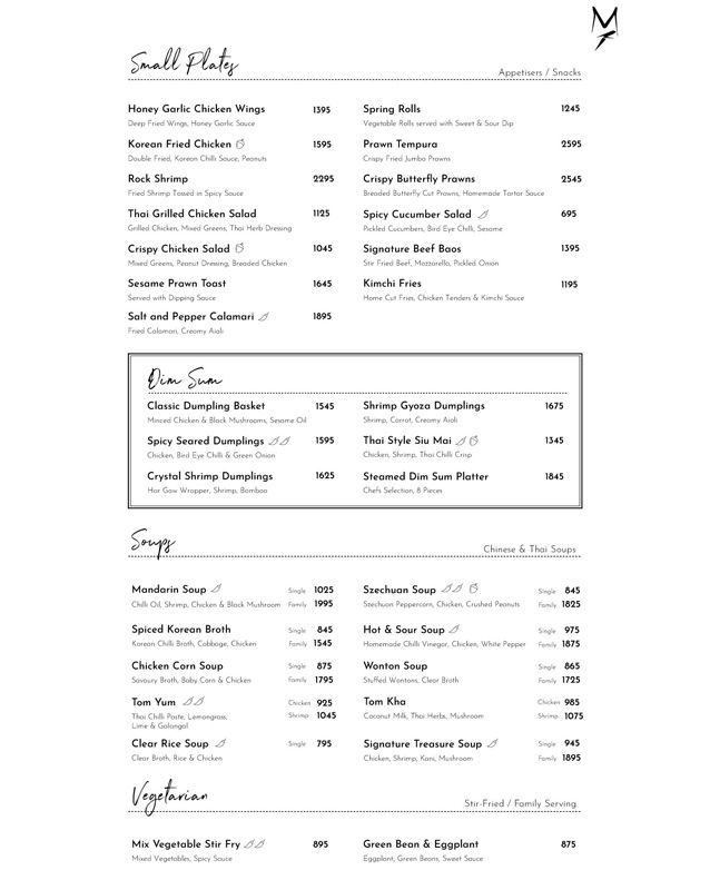Mandarin Kitchen menu