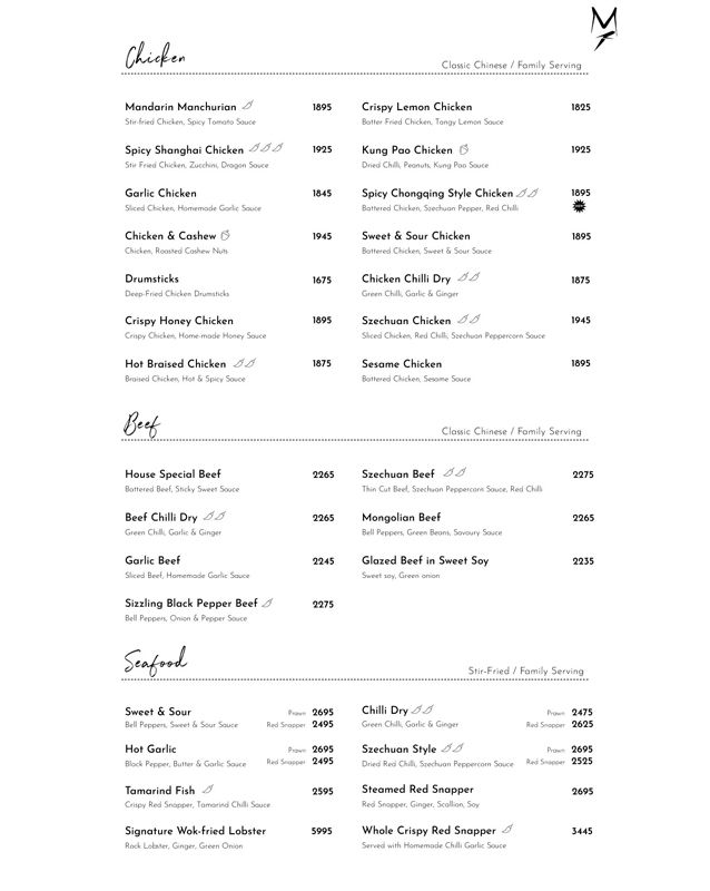 Mandarin Kitchen menu