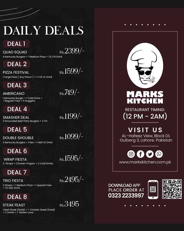 Mark's Kitchen menu