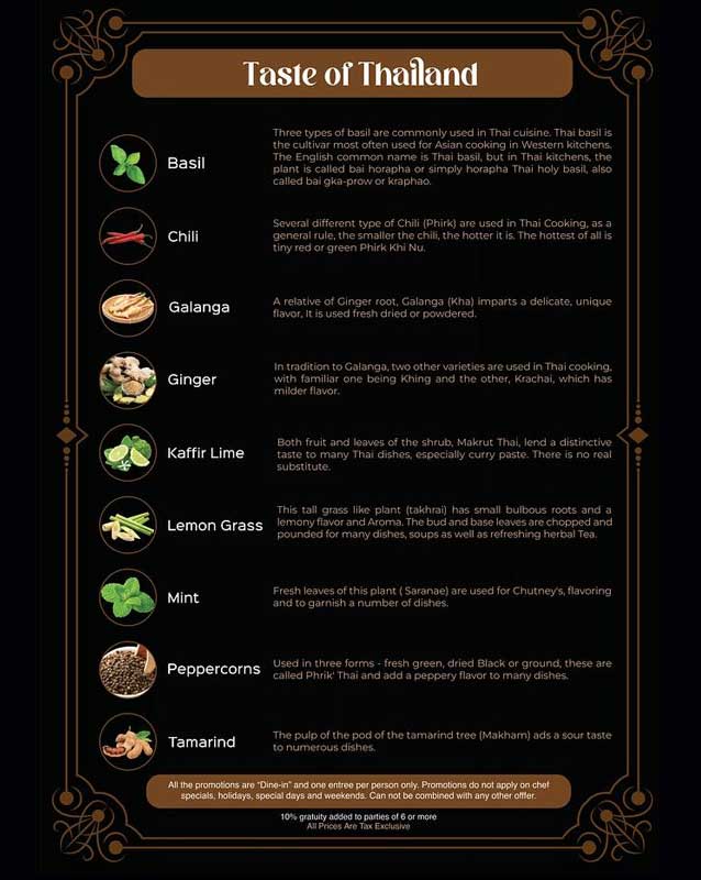 N Thai Palace menu