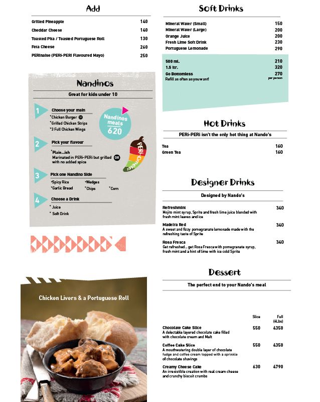Nando's menu