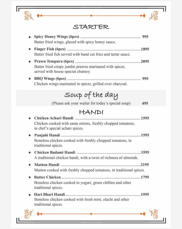 Nayabs menu