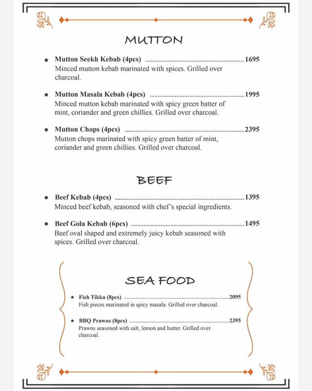 Nayabs menu