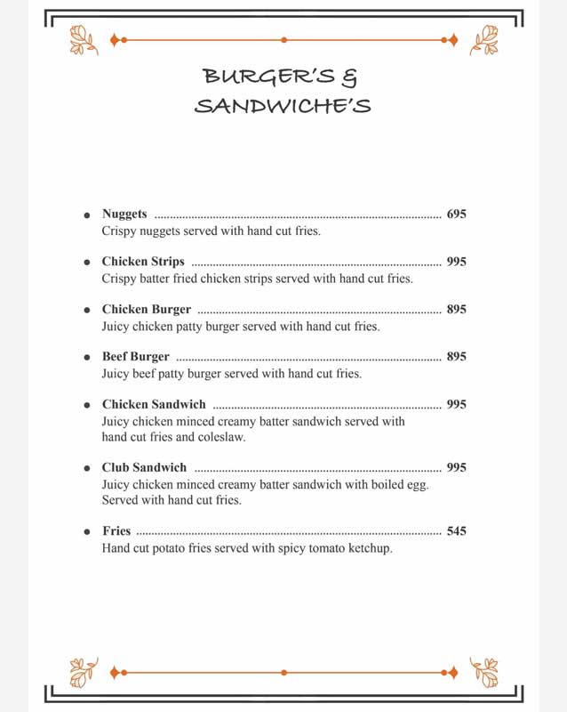Nayabs menu