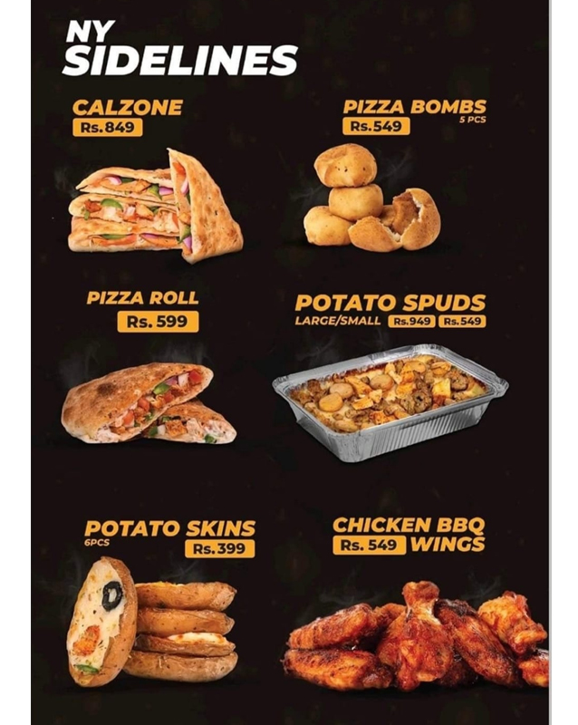 New Yorker Pizza menu