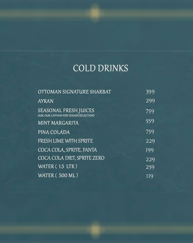 Nisa Sultan menu