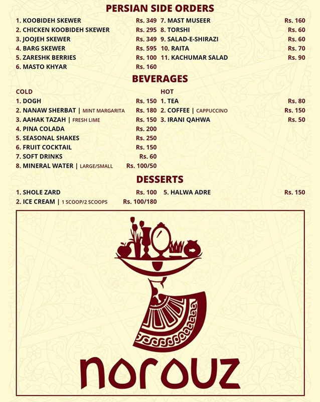 Norouz menu