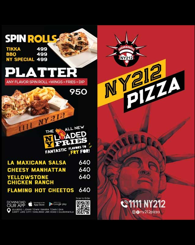 NY212 menu
