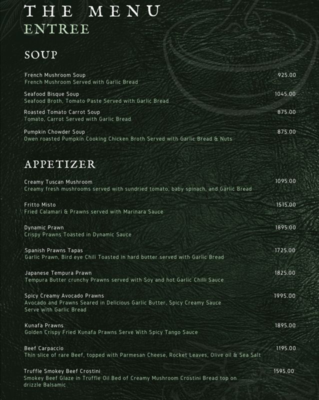 Olivetrail menu
