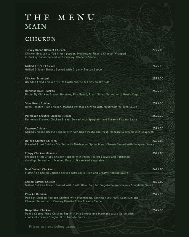 Olivetrail menu