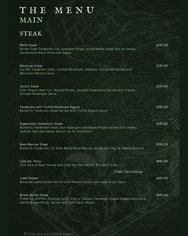 Olivetrail menu