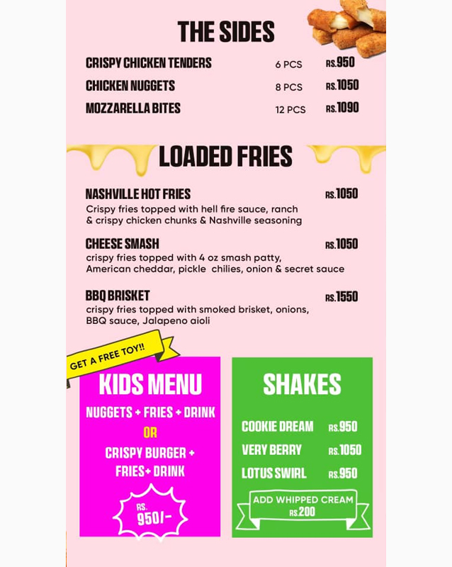 OTTO The Burger Shack menu