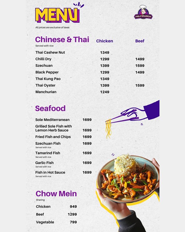 Pagla Bawarchi menu