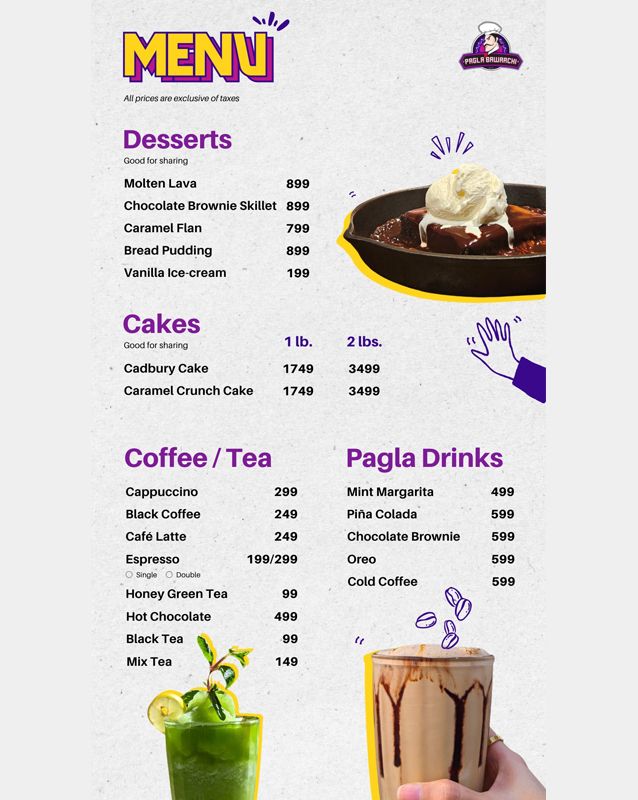 Pagla Bawarchi menu