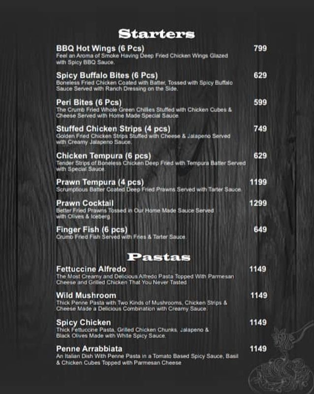Palm Cafe menu