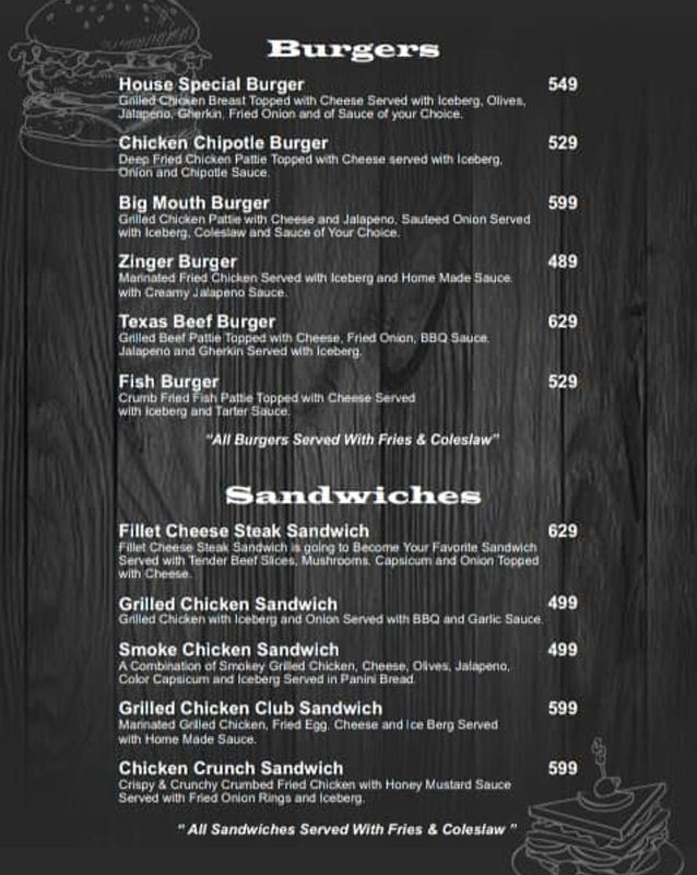 Palm Cafe menu