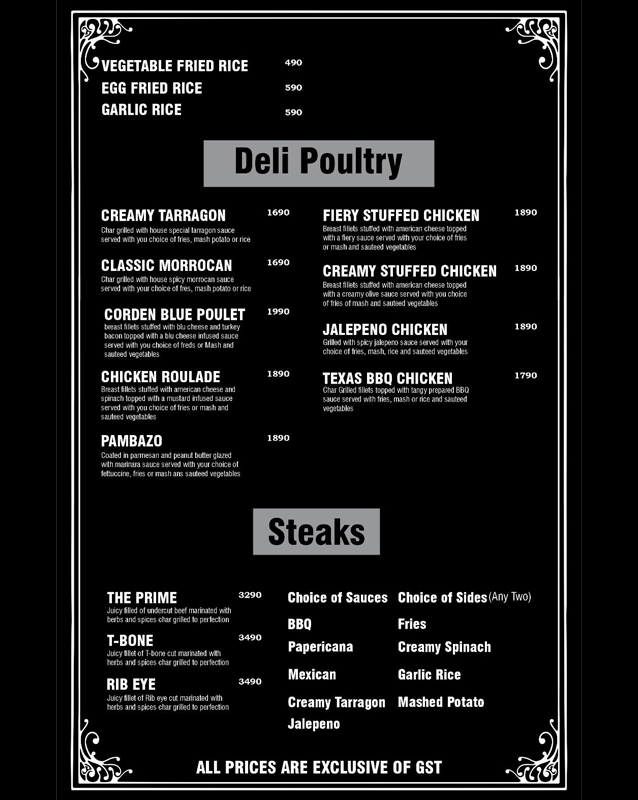 Pan-Deli menu