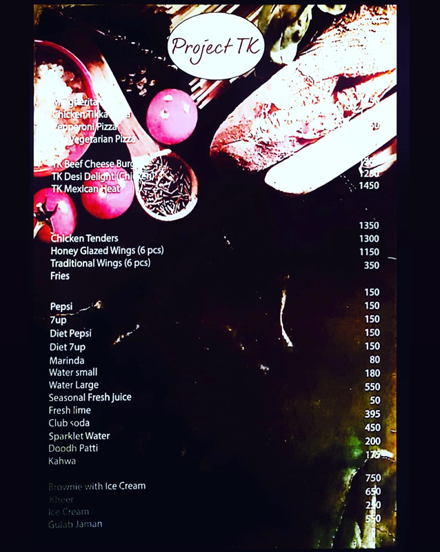 Patli Galli Restaurant menu