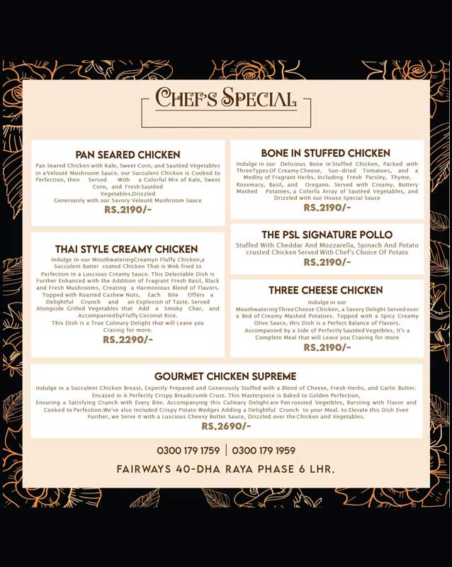 Pearson Specter Litt menu