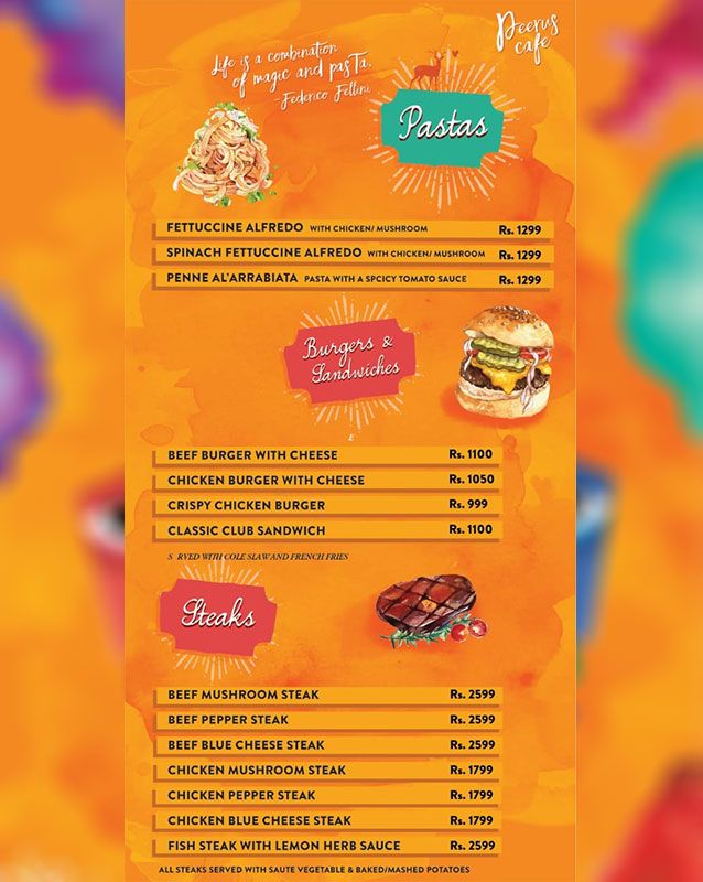 Peeru's Cafe menu