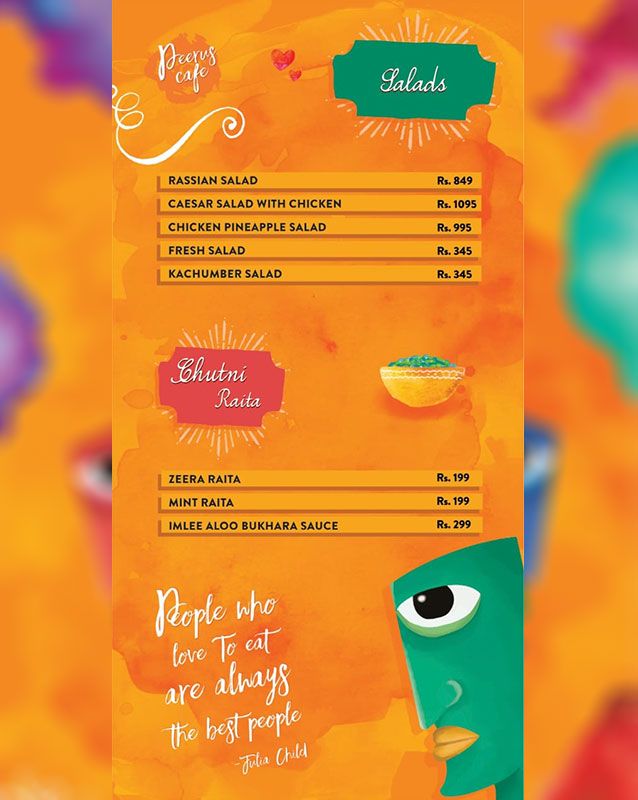 Peeru's Cafe menu