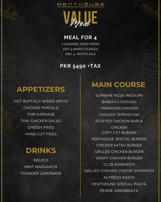 Penthouse PK menu