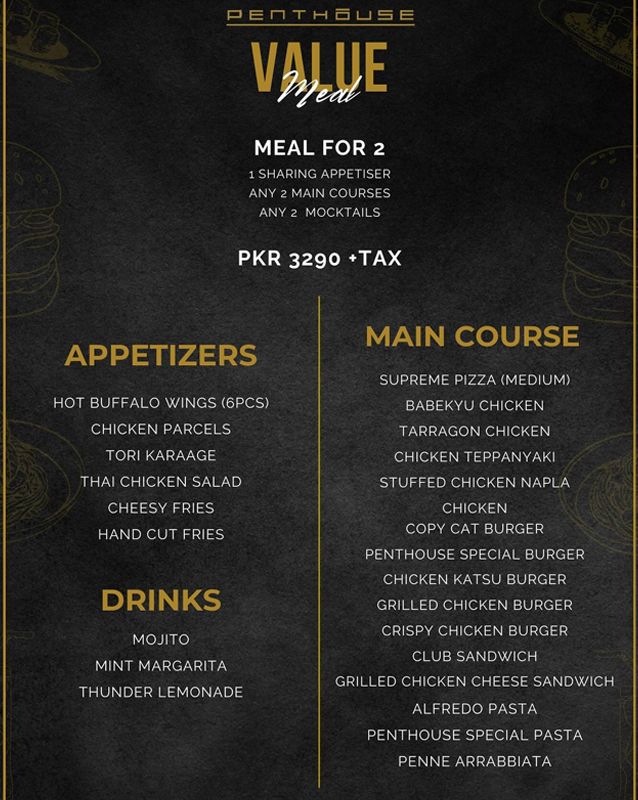 Penthouse PK menu