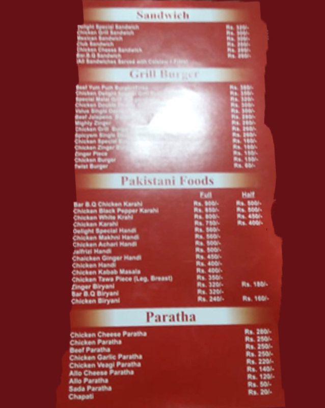 Pick & Pack Takeaway menu