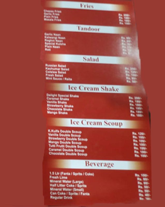 Pick & Pack Takeaway menu