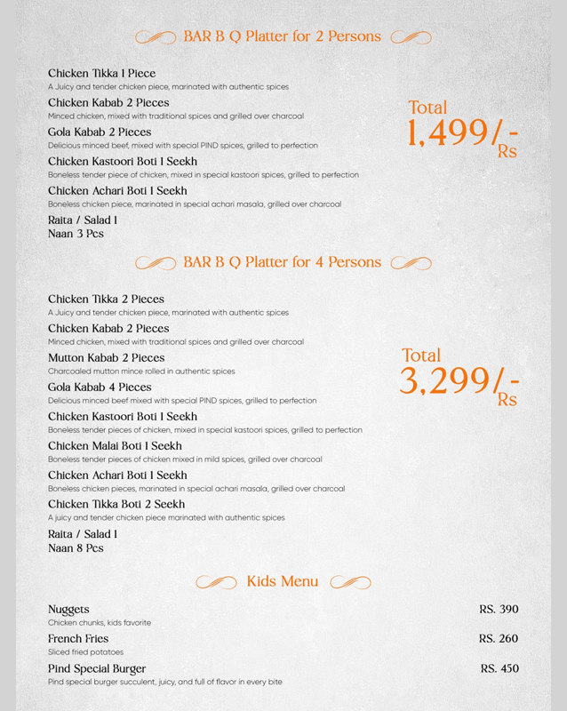 Pind Restaurant  menu