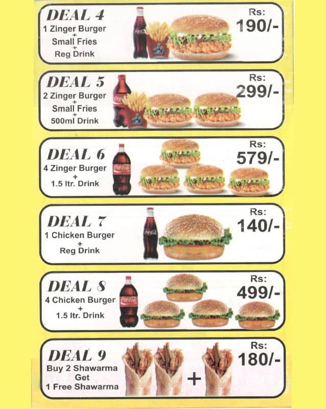 Pizza & Burger Hut  menu