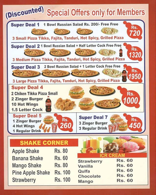 Pizza & Burger Hut  menu