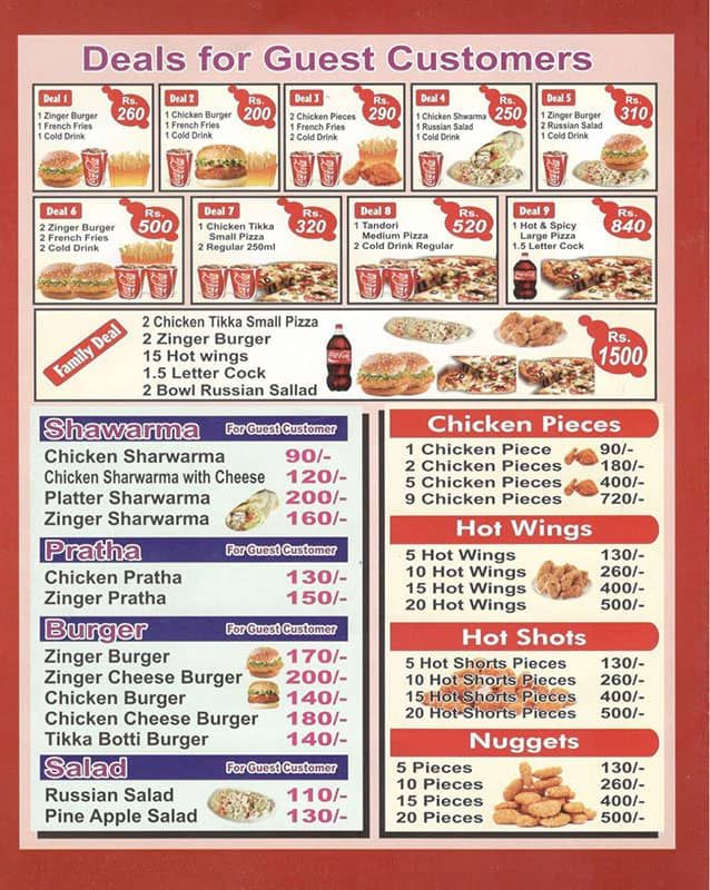 Pizza & Burger Hut  menu
