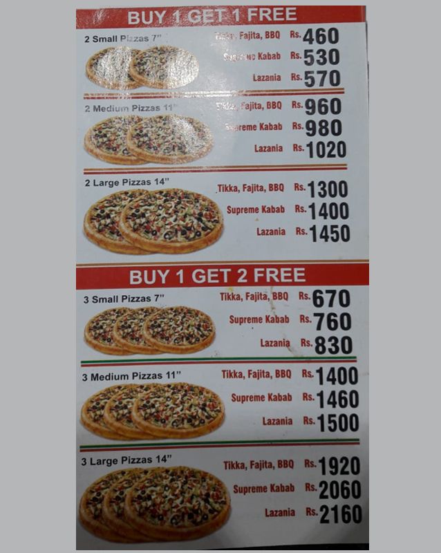 Pizza Cuisine menu
