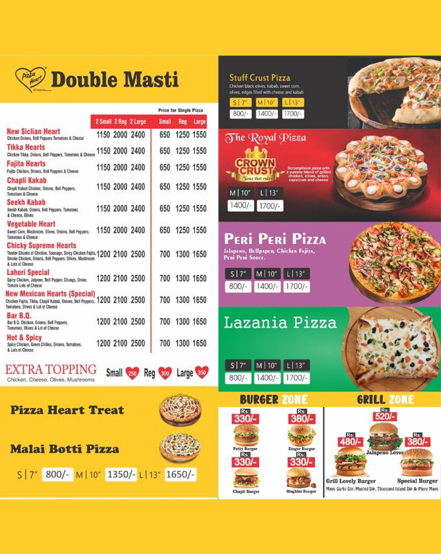 Pizza Heart  menu