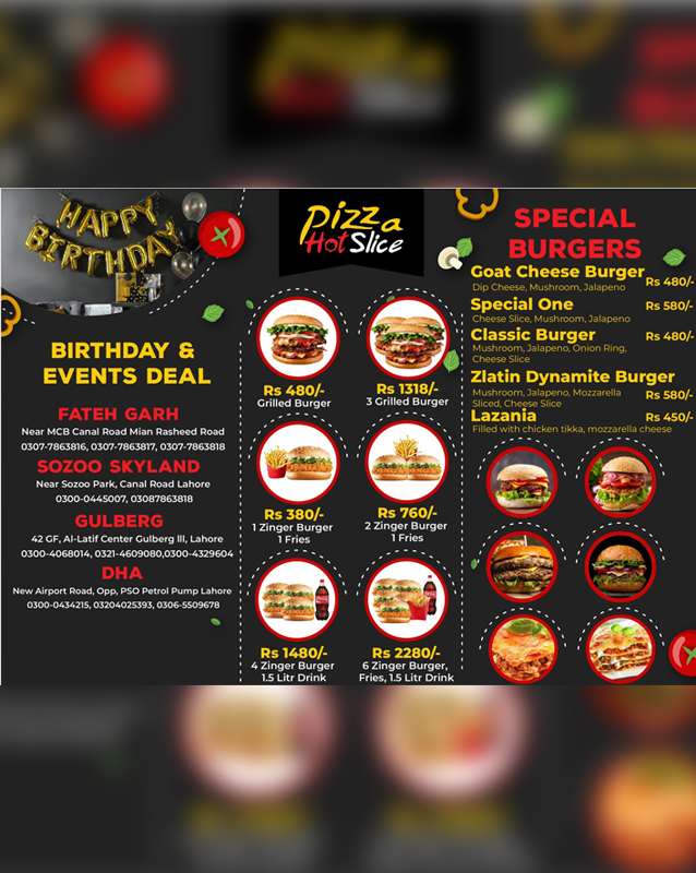 Pizza Hot Slice menu