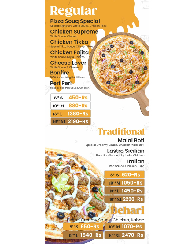 Pizza Souq menu
