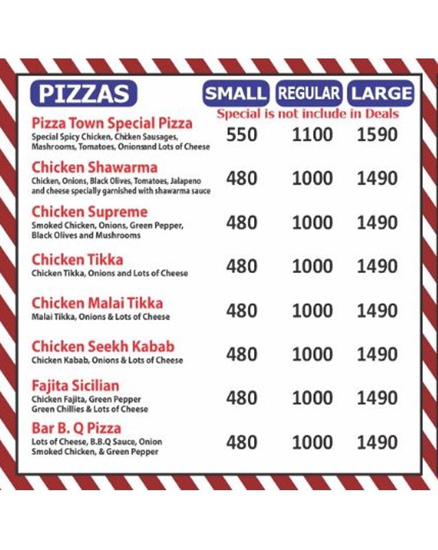 Pizza Town  menu