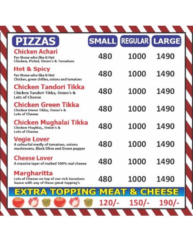 Pizza Town  menu