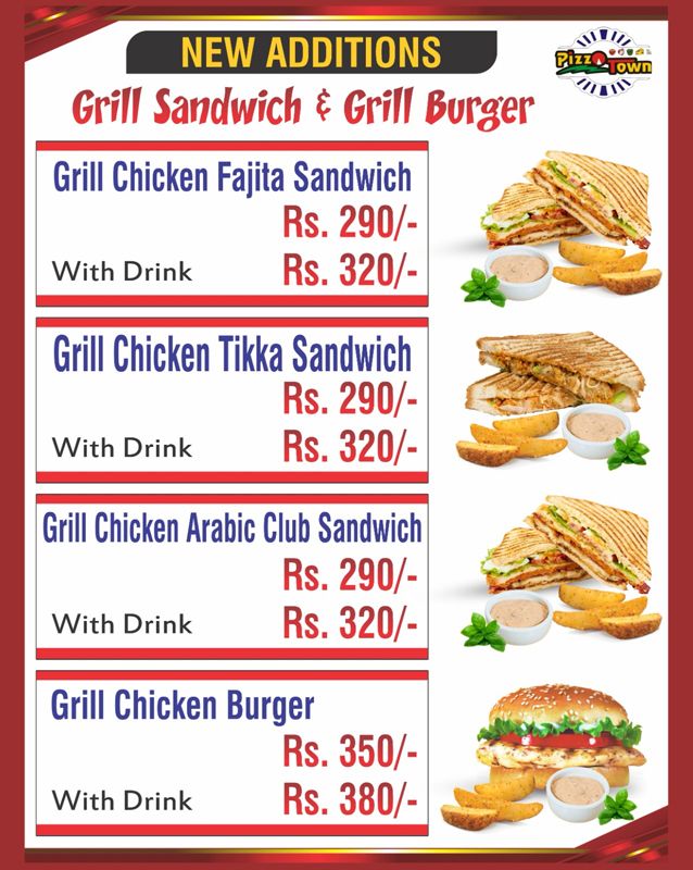 Pizza Town  menu