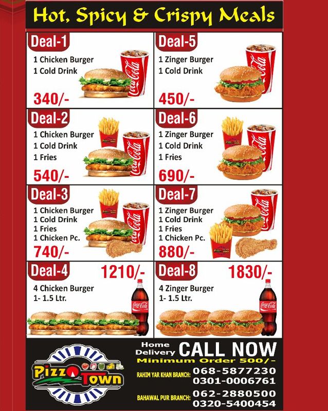 Pizza Town  menu