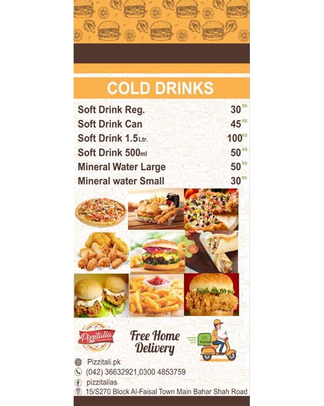 Pizzitalia menu