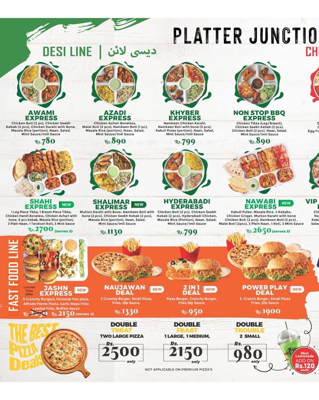 Platter Junction menu
