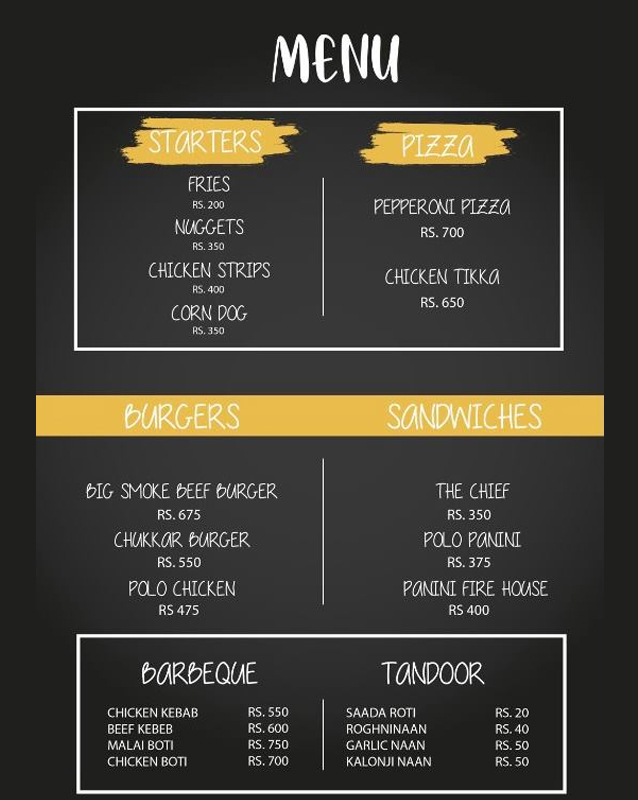 Polo Grill menu