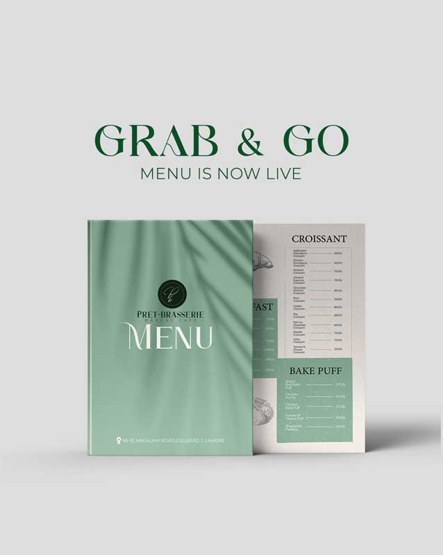 Pret-Brasserie menu