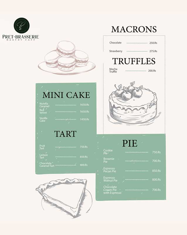 Pret-Brasserie menu