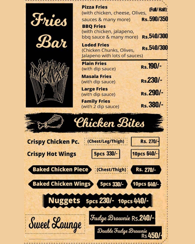 Prezzo Foods menu