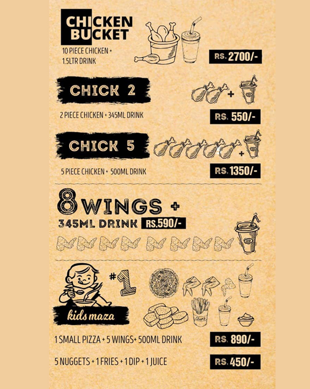 Prezzo Foods menu