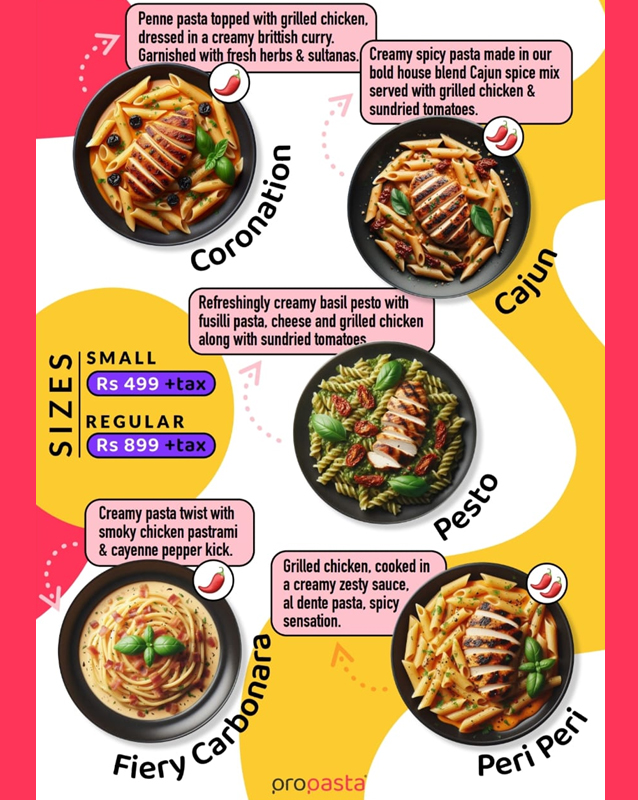 Propasta  menu